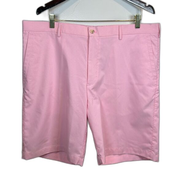 Peter Millar Crown Sport Shorts Pink White Stripe Size 40 Golf Outdoor Sports - Picture 1 of 11
